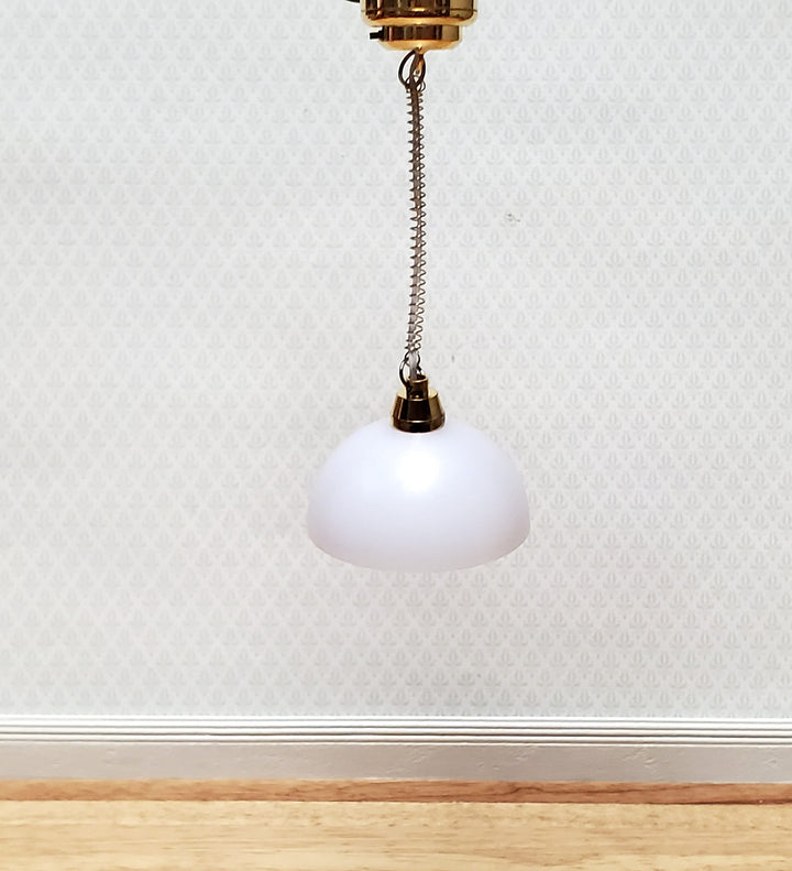 Dollhouse Battery Light White Pendant Ceiling Light 1:12 Scale Miniature