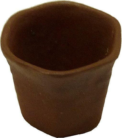 Dollhouse Brown Hexagonal Terra Cotta Garden Planter 1:12 Scale Miniature