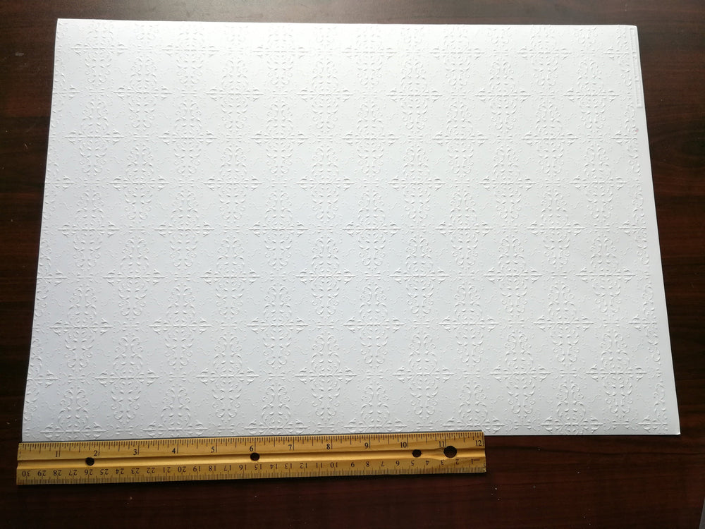 Dollhouse Miniature Ceiling Paper Embossed Textured 1:12 Scale 17 "x 12"