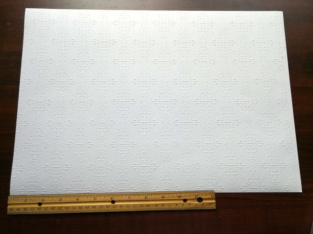 Dollhouse Miniature Ceiling Paper Embossed Textured 1:12 Scale 17 "x 12"