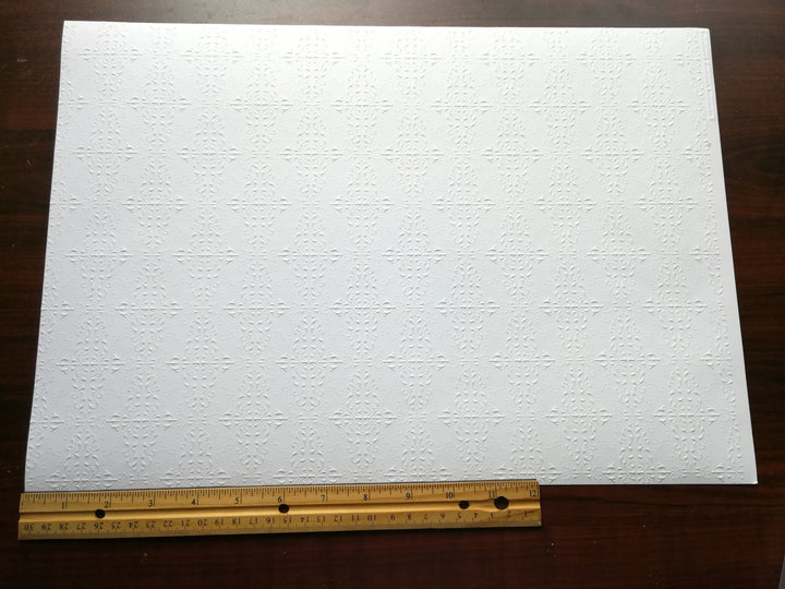 Dollhouse Miniature Ceiling Paper Embossed Textured 1:12 Scale 17 "x 12"
