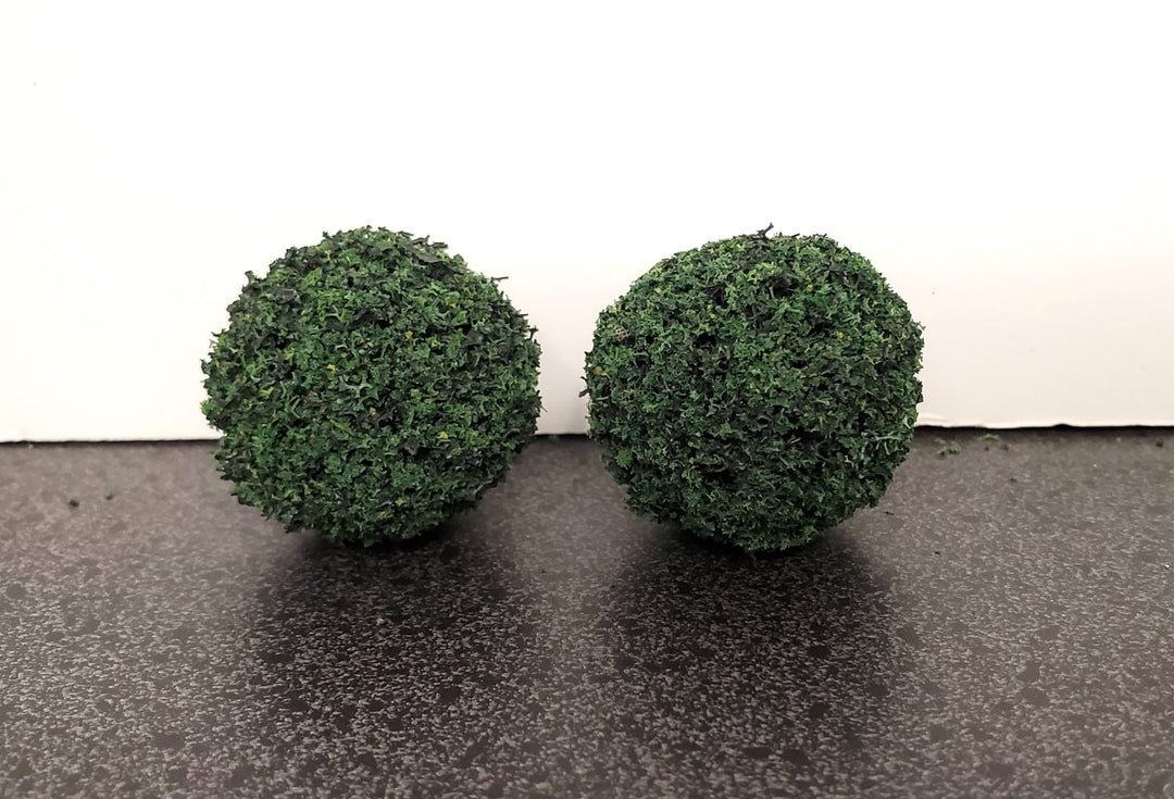 2 Model Scenery Round Shrubs Bushes Green Dollhouses Scale Models Model RR 1.5" - Miniature Crush