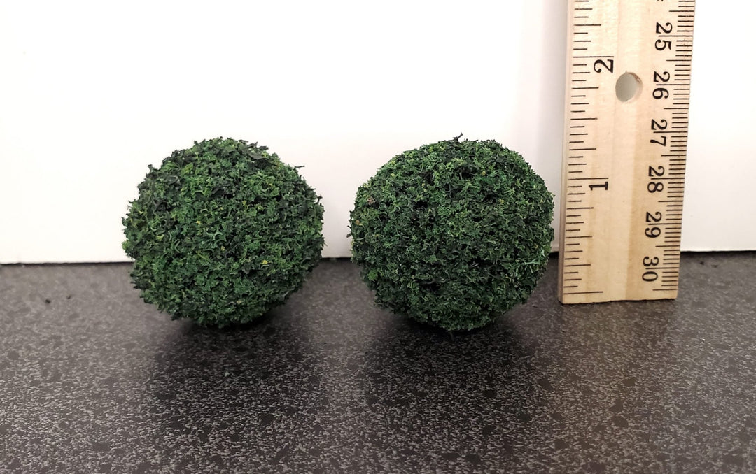 2 Model Scenery Round Shrubs Bushes Green Dollhouses Scale Models Model RR 1.5" - Miniature Crush