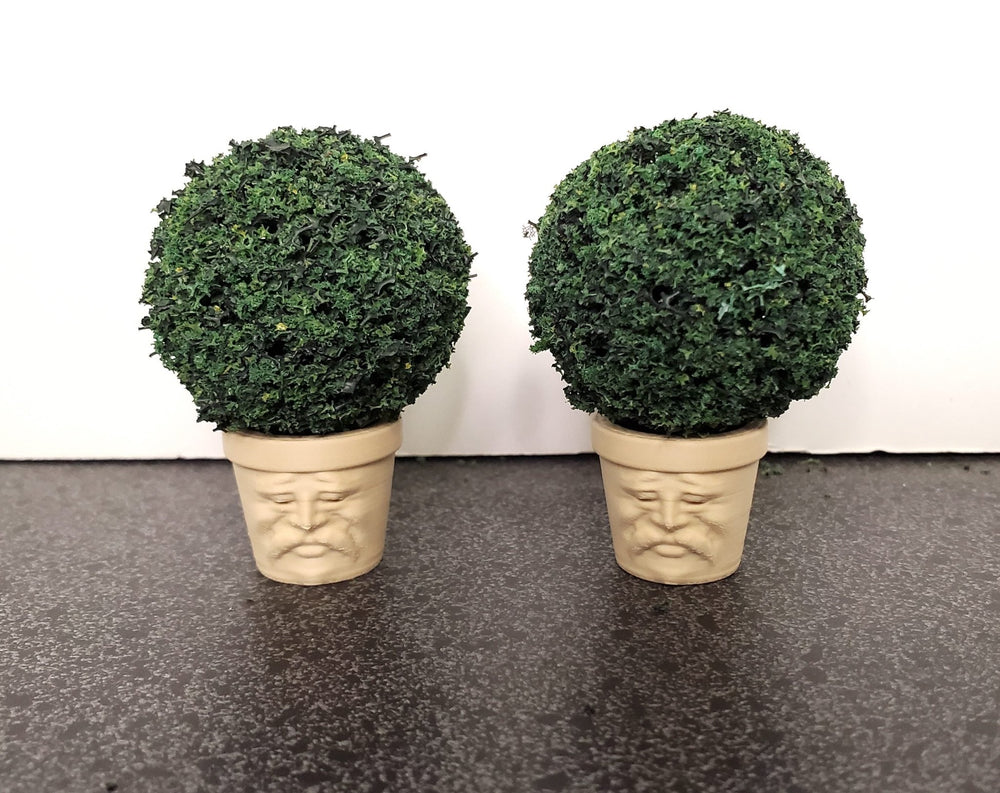 2 Model Scenery Round Shrubs Bushes Green Dollhouses Scale Models Model RR 1.5" - Miniature Crush