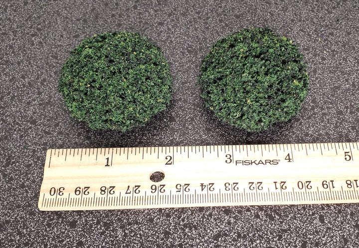 2 Model Scenery Round Shrubs Bushes Green Dollhouses Scale Models Model RR 2" - Miniature Crush