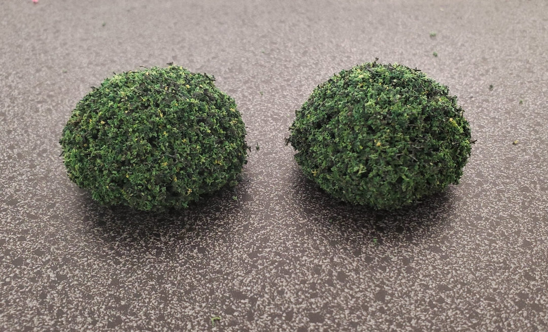 2 Model Scenery Round Shrubs Bushes Green Dollhouses Scale Models Model RR 2" - Miniature Crush