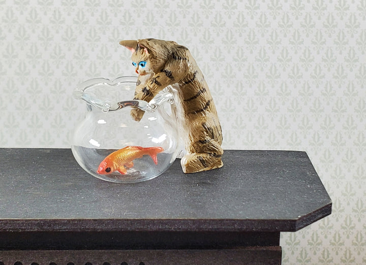 Dollhouse Kitty Cat Striped Tabby Mischievous Climbing 1:12 Scale Miniature Pet