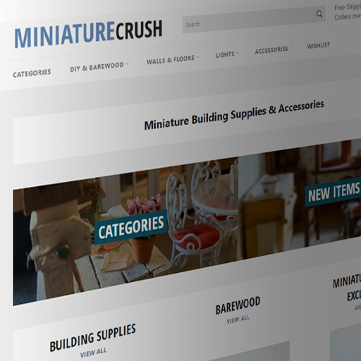 The redesigned MiniatureCrush website in 2020