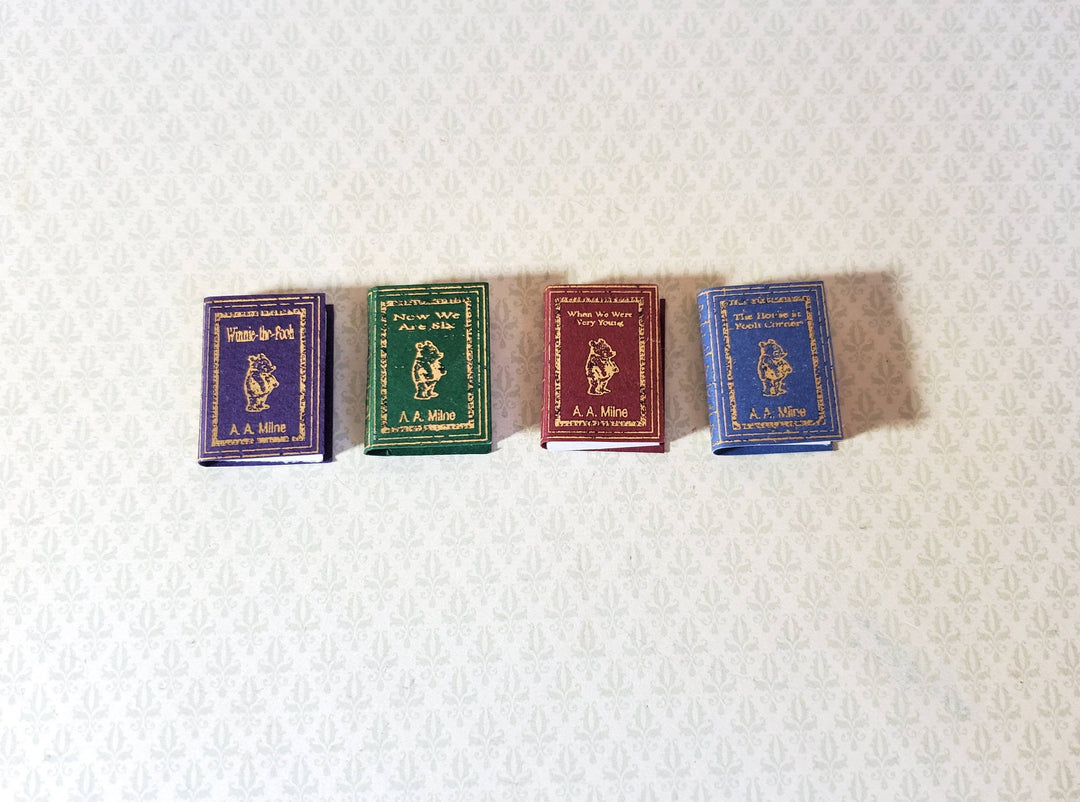 Dollhouse Miniature Book Set x4 Winnie the Pooh 1:12 Scale (blank inside)