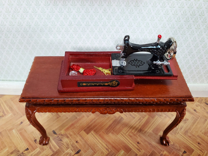 Dollhouse Sewing Machine with Accessories Vintage Style Metal 1:12 Scale
