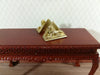 Dollhouse Miniature Bookends Egyptian Sphinx Pyramid Gold Metal 1:12 Scale