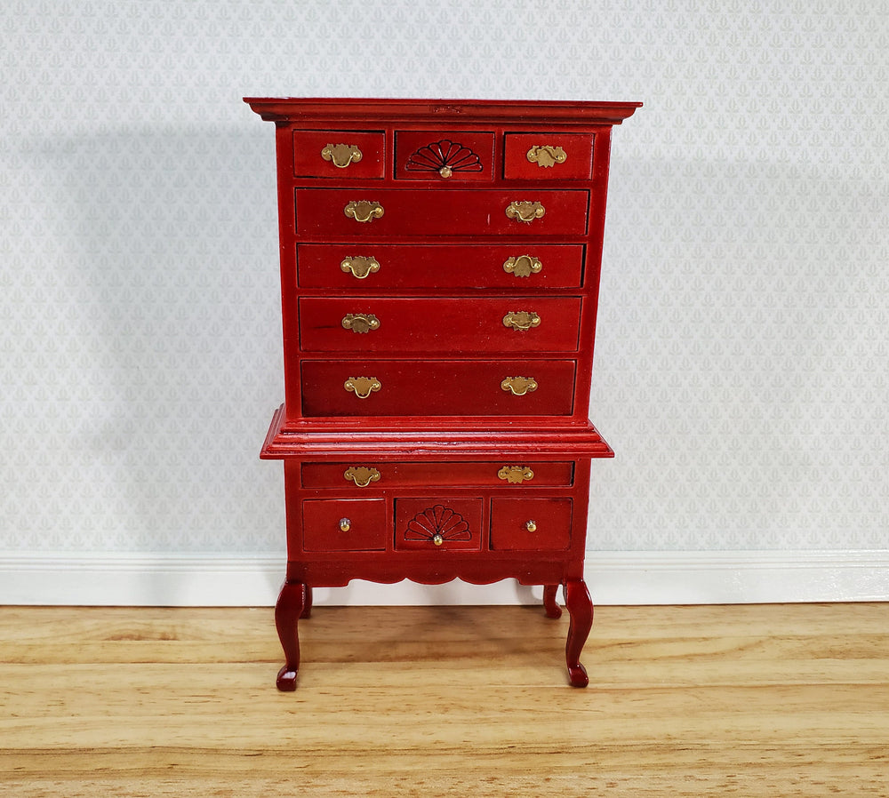 Dollhouse Highboy Dresser Queen Anne Victorian 1:12 Scale Miniature Furniture