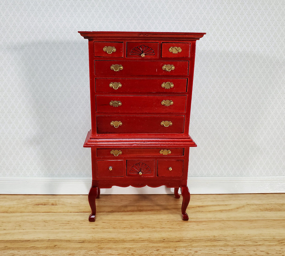 Dollhouse Highboy Dresser Queen Anne Victorian 1:12 Scale Miniature Furniture
