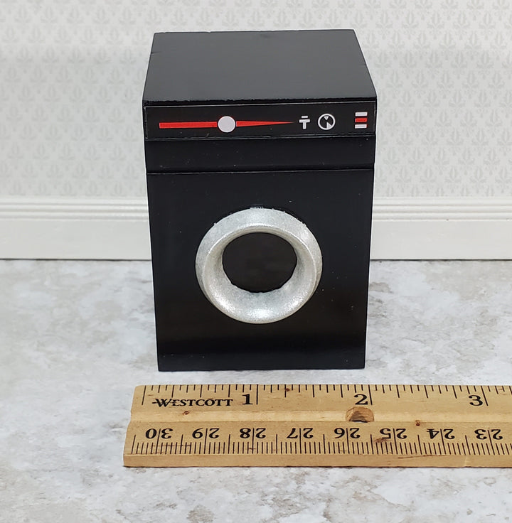 Dollhouse Clothes Dryer Front Loading in BLACK Modern Style 1:12 Scale Miniature Furniture