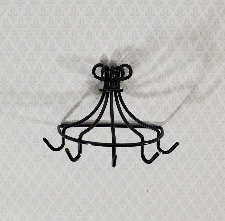 Dollhouse Pot Pan Hanger Rack with Hooks Metal Kitchen Rack 1:12 Scale Miniature