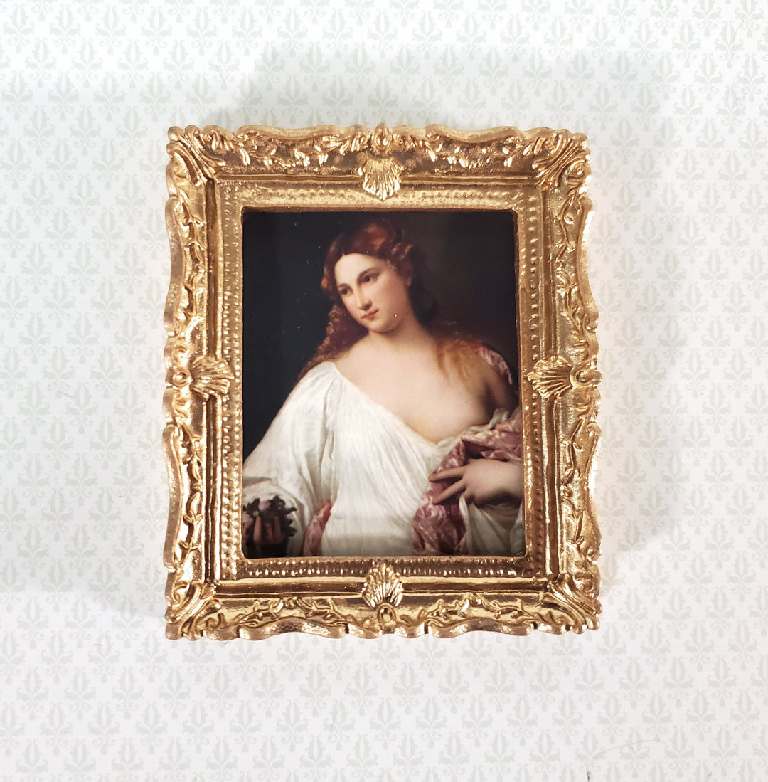 Miniature Flora by Titian Framed Print 1:12 Scale Dollhouse Renaissance Handmade