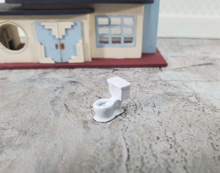 1:144 Scale Miniature Toilet Micro Minis Painted Metal White Dollhouse Furniture
