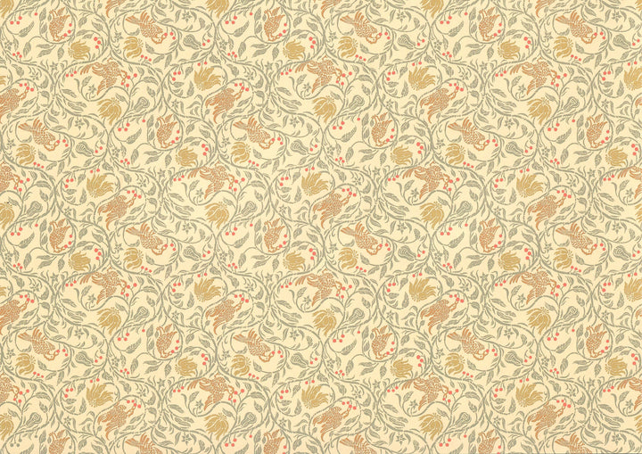 Dollhouse Wallpaper 3 Sheets Birds & Berries 1:12 Scale Victorian Art Nouveau