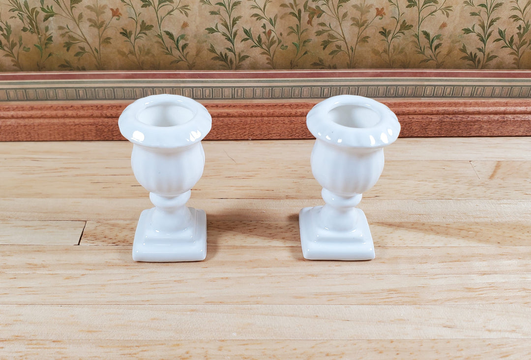 Dollhouse Large White Ceramic Urn Planter 1:12 Scale Miniature