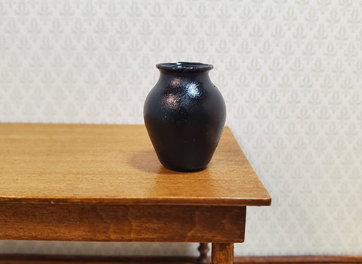 Dollhouse Black Vase for Flowers 1:12 Scale Miniature Classic Style
