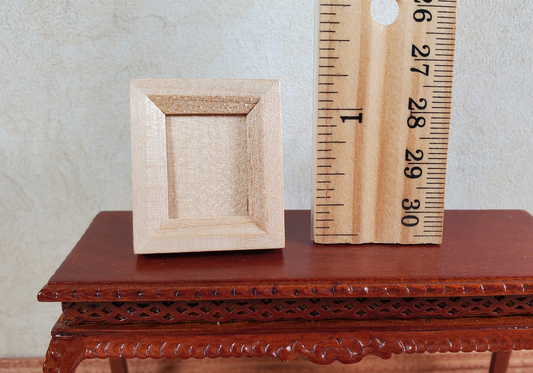 Miniature Picture Frame Wood with Backing and Stand Vertical Portrait 1 5/16"