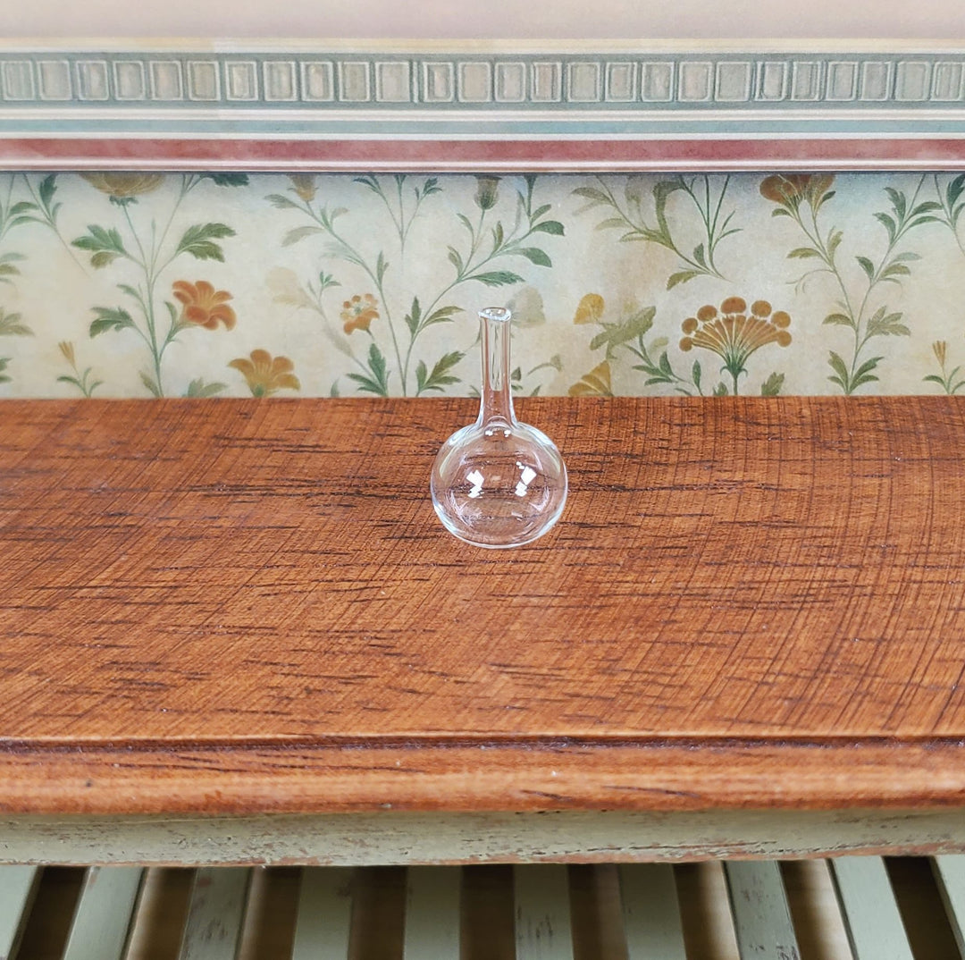 Dollhouse Onion Vase Jar Small Clear Glass 1:12 Scale Miniature Decor