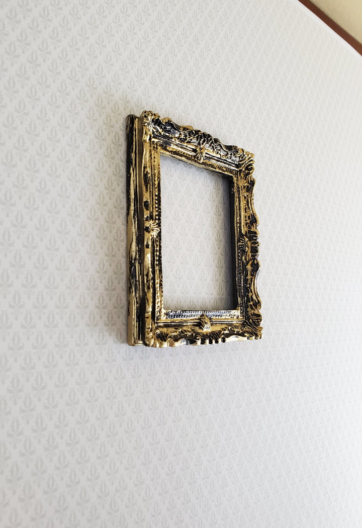 Miniature Picture Frame Large Fancy Antique Gold for Painting 1:12 Scale B0422