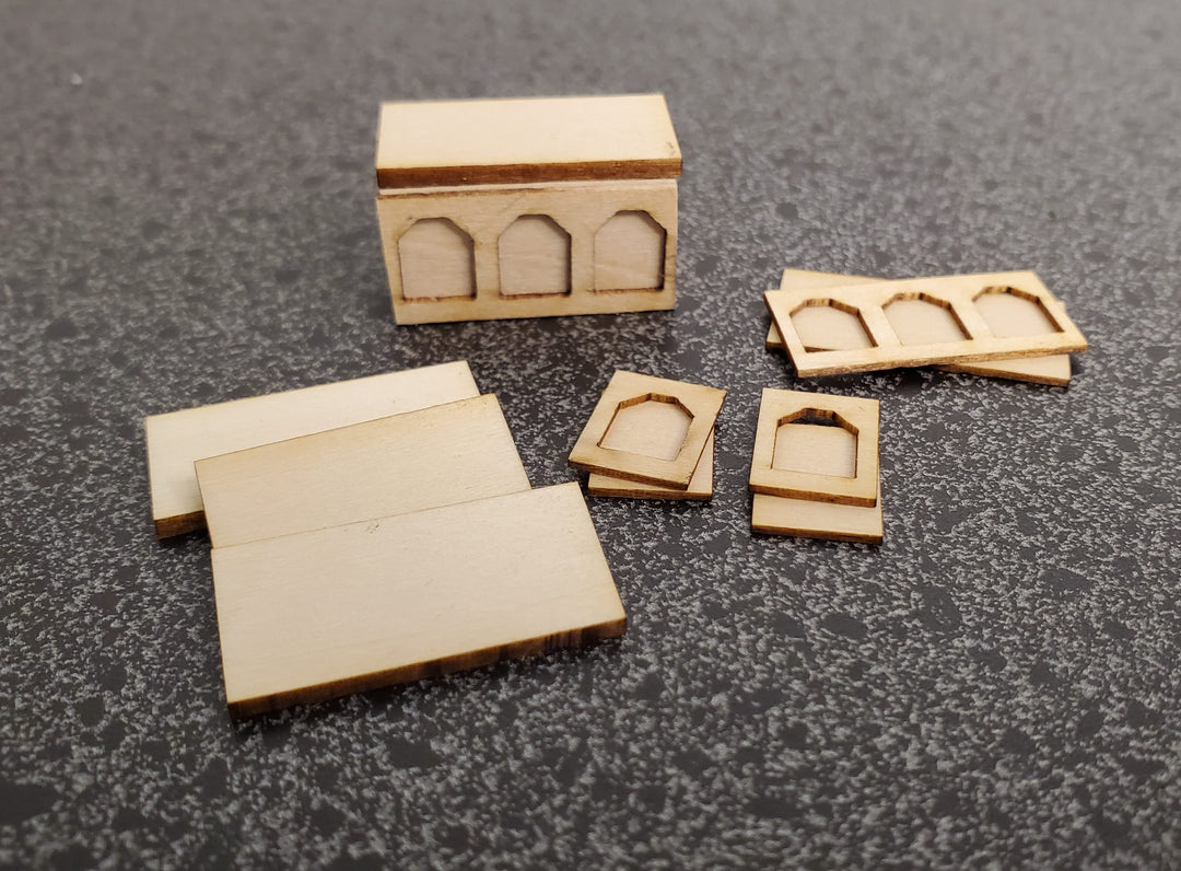 DIY Kit 1:48 Scale Miniature Tudor Treasure Chest Trunk Tiny Gothic Style