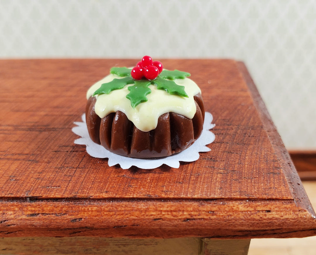 Dollhouse Chocolate Bundt Cake Christmas Round 1:12 Scale Miniature Food Dessert