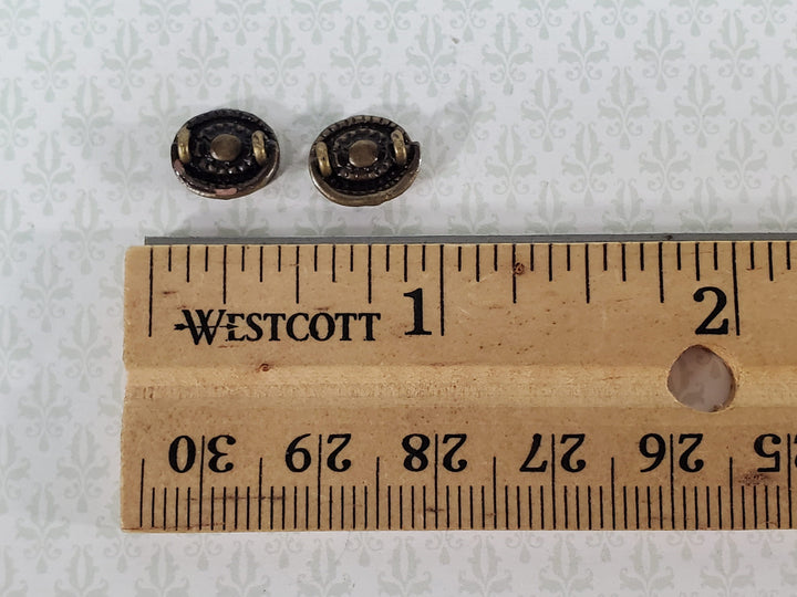 Dollhouse Drawer Pulls with Handle Oval 1:12 Scale Miniature Antique Bronze