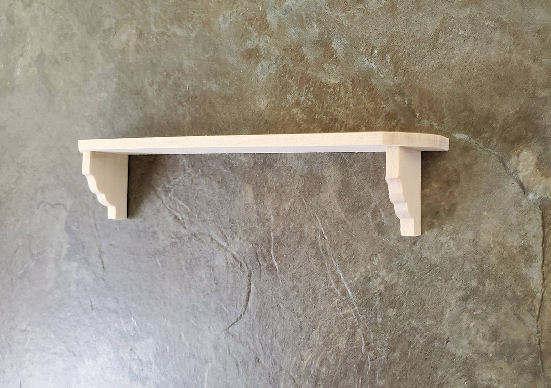 Dollhouse Miniature Wall Shelf Large Unfinished 1:12 Scale 4 3/8"