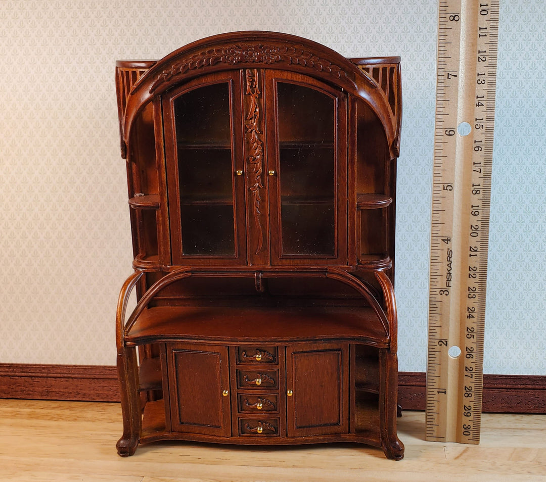 Dollhouse Display Hutch Cabinet Art Nouveau Style 1:12 Scale JBM Furniture