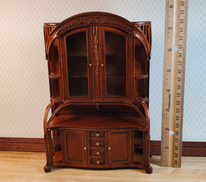 Dollhouse Display Hutch Cabinet Art Nouveau Style 1:12 Scale JBM Furniture