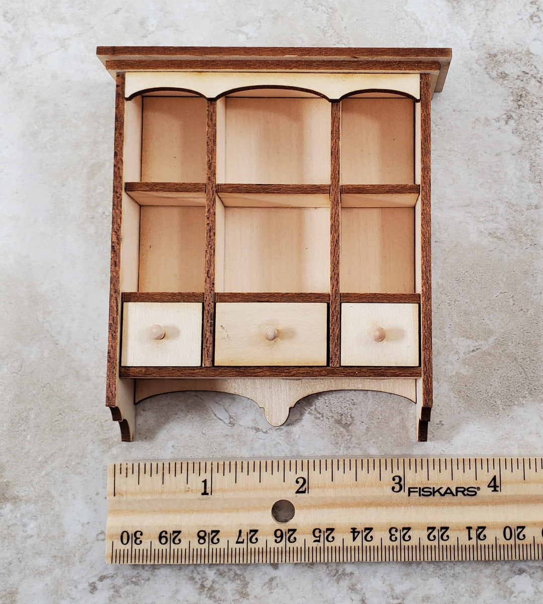 Dollhouse Hanging Kitchen Shelf KIT DIY 3 Working Drawers 1:12 Scale Miniature