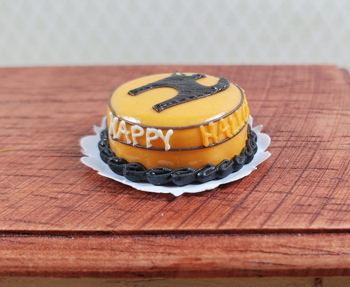 Dollhouse Halloween Cake Black Window Spider 1:12 Miniature Food Prop