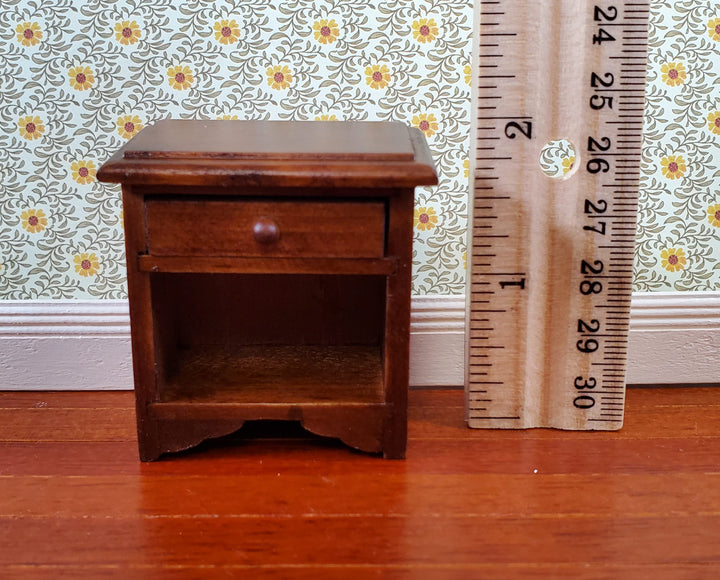 Dollhouse Miniature Nightstand Side Table with Drawer 1:12 Scale Furniture