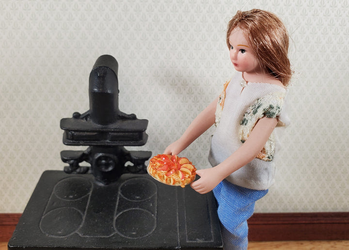 Dollhouse Peach Pie in Tin 1:12 Scale Miniature Kitchen Food Bakery