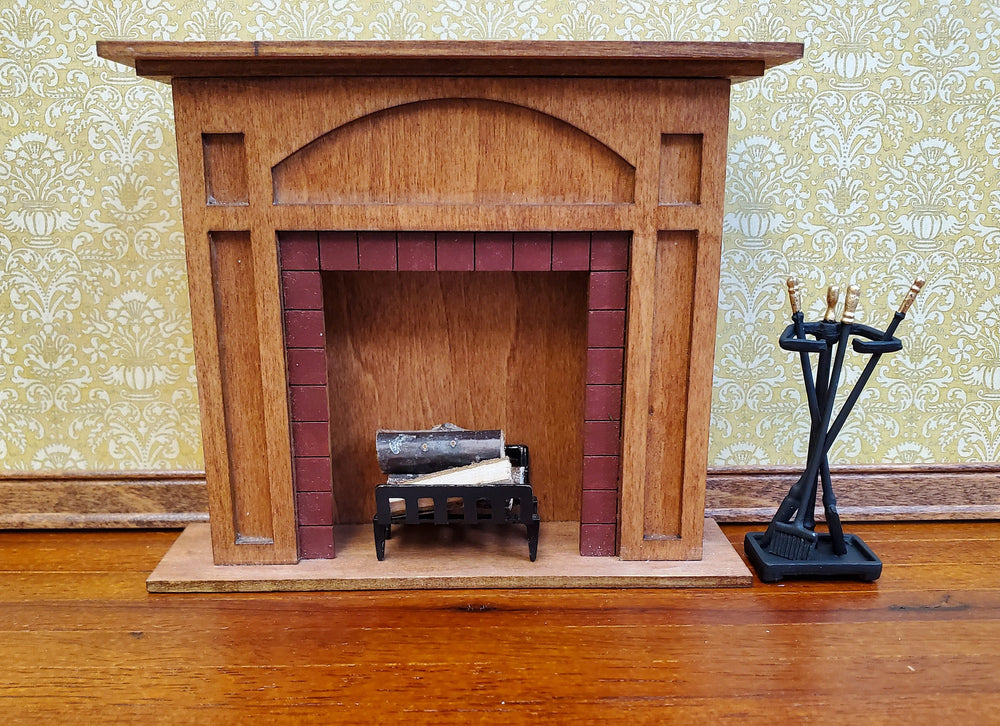Dollhouse Fireplace Accessory Set Shovel Broom Poker Black 1:12 Scale Miniature
