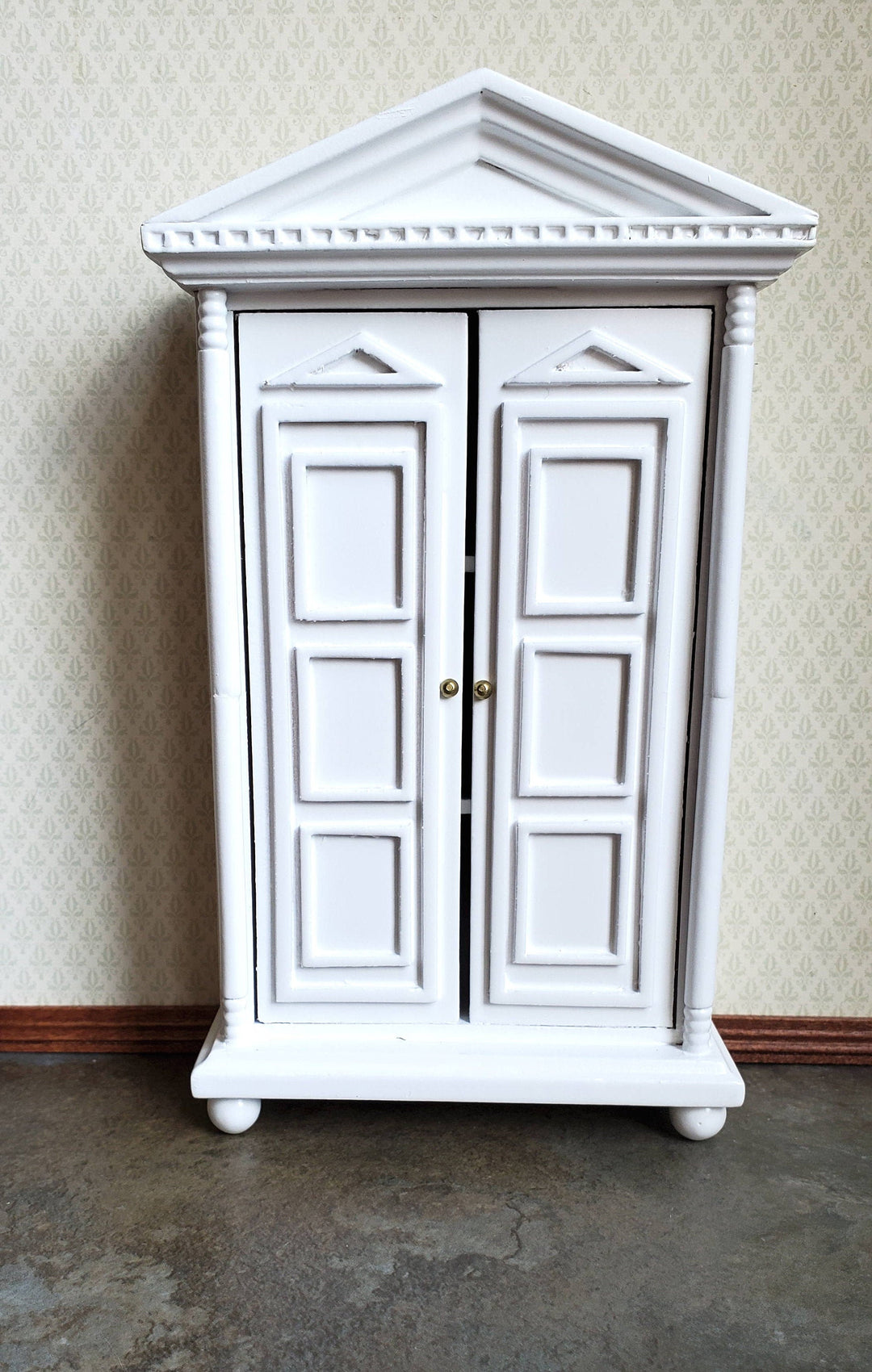 Dollhouse Miniature Wardrobe Armoire White Closet for Bedroom 1:12 Furniture