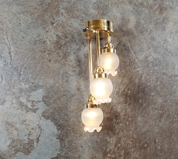 Dollhouse Battery Tall Tulip Ceiling Light Hanging 1:12 Scale Miniature