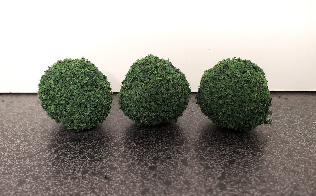 3 Model Scenery Round Shrubs Bushes Green Dollhouses Scale Models Model RR 1" - Miniature Crush