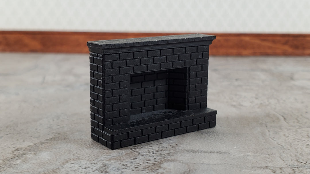 Quarter Scale Fireplace Brick 1:48 Dollhouse Miniature Black Can be Painted