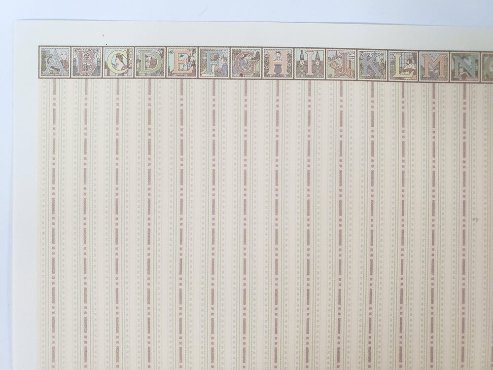 Dollhouse HALF SCALE Nursery Wallpaper 3 Sheets Alphabet "Mother Goose" 1:24