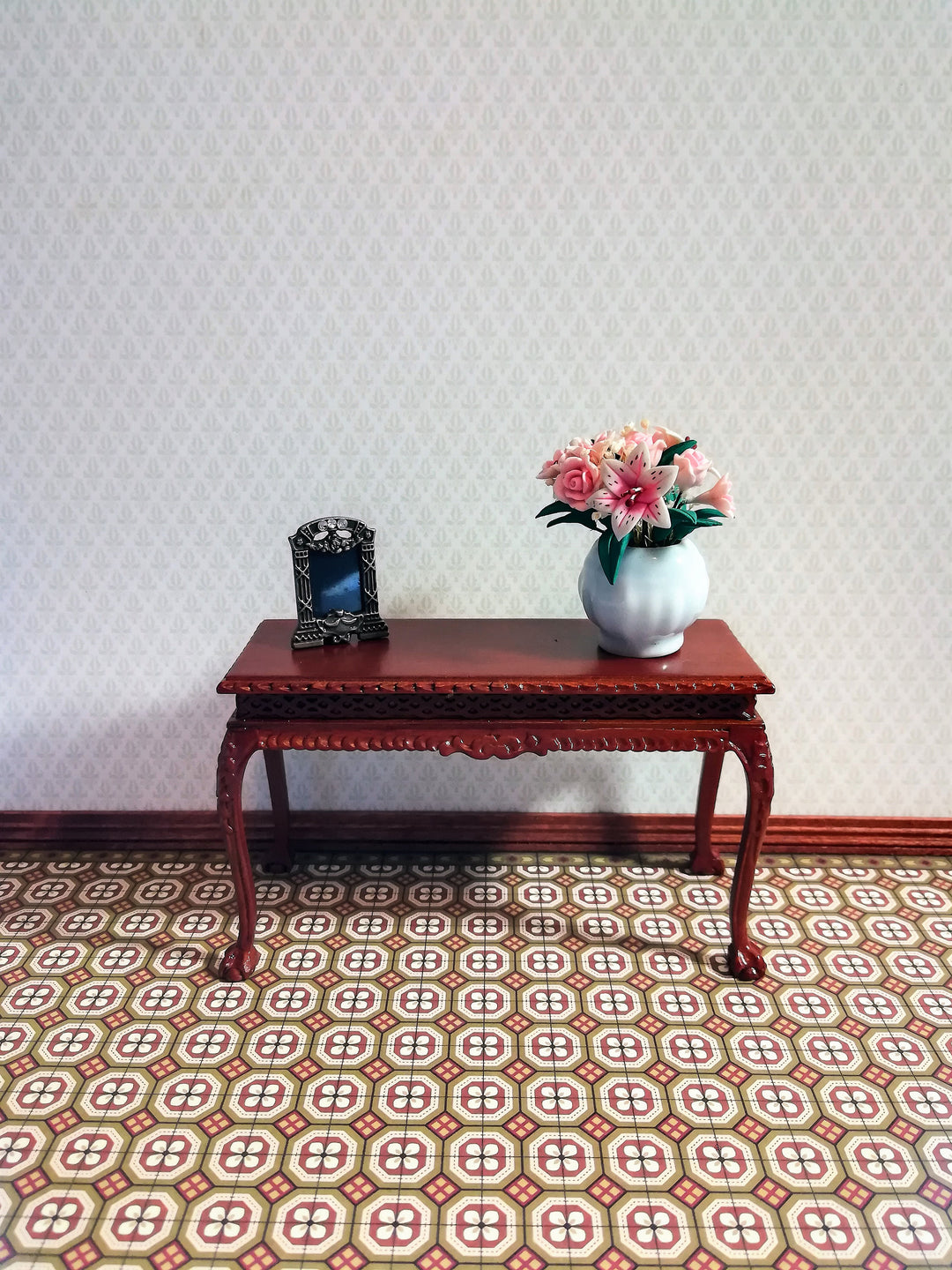 Dollhouse Fancy Photo Frame with Rhinestones Art Deco Style 1:12 Scale Miniature