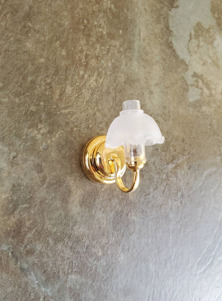 Dollhouse Miniature Battery Light Single Flower Wall Sconce 1:12 Scale