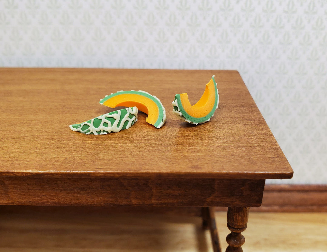 Dollhouse Cantaloupe Slices 3 Pieces 1:12 Scale Miniature Food Fruit
