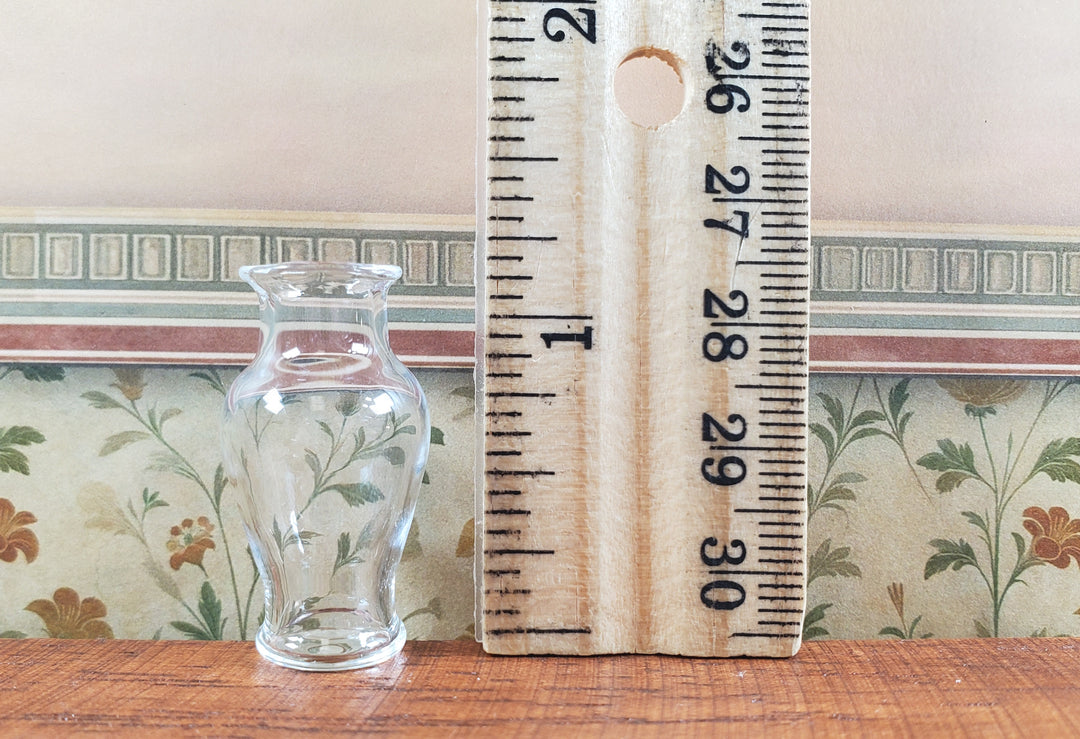 Dollhouse Clear Glass Vase 1:12 Scale Miniature Decoration Flowers