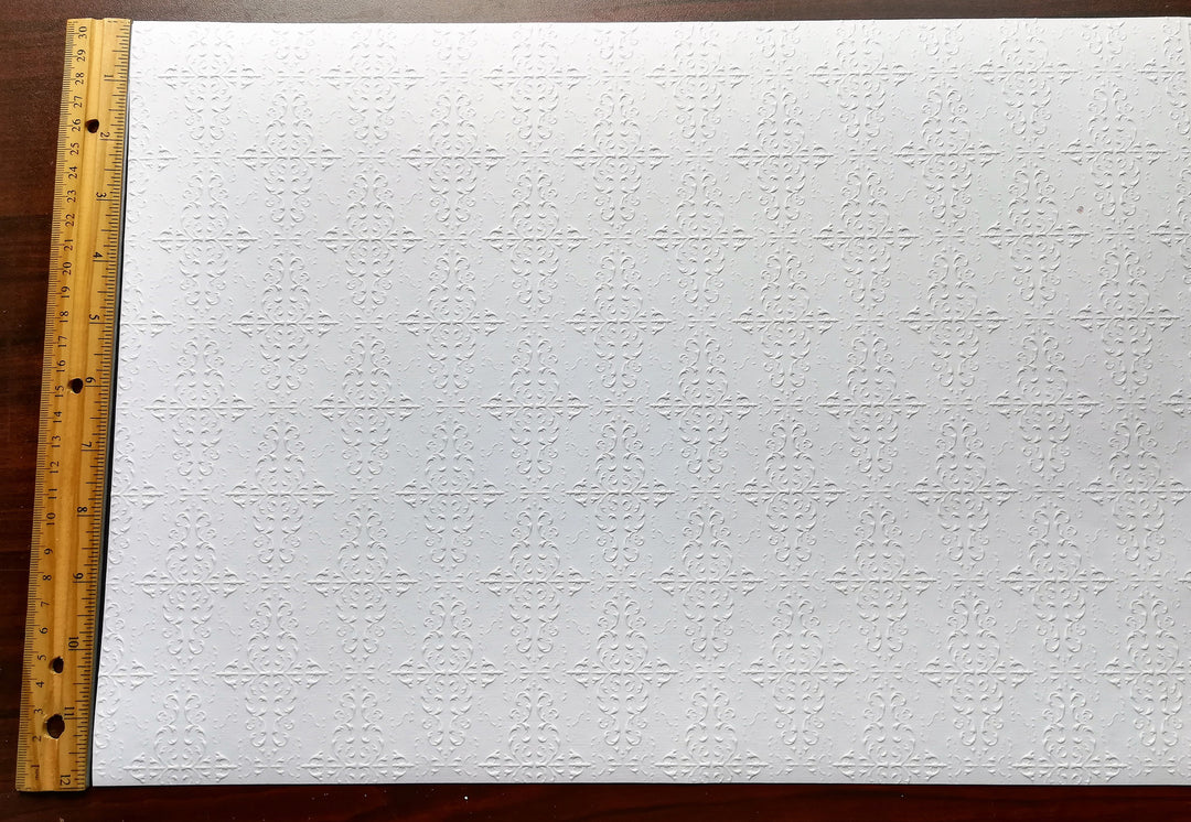 Dollhouse Miniature Ceiling Paper Embossed Textured 1:12 Scale 17 "x 12"