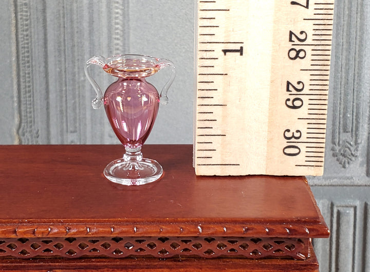 Dollhouse Trophy Vase Pink Cranberry Glass 1:12 Scale Miniature Philip Grenyer