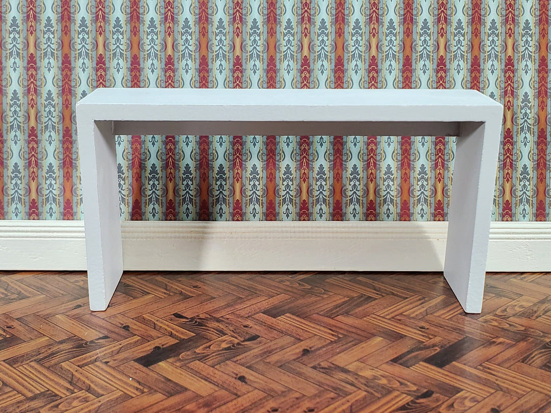 Dollhouse Console or Tall Sofa Table Modern White 1:12 Scale Miniature Furniture